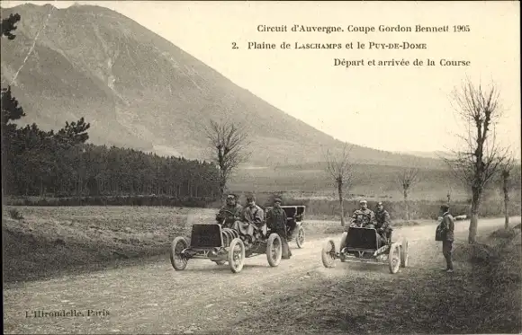 Ak Plaine de Laschamps et le Puy-de-Dome Frankreich, Circuit d'Auvergne, Coupe Bennett 1905