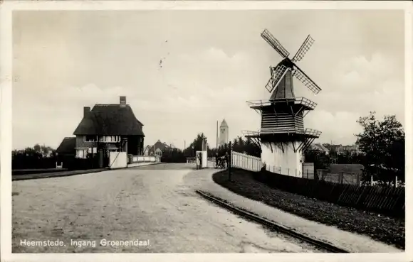 Ak Heemstede Nordholland, Eingang Molenlaan Groenendaal