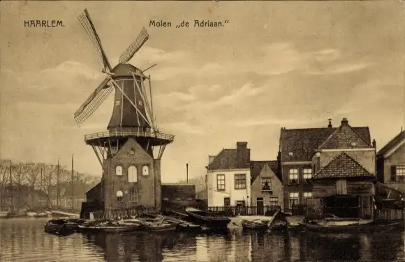 Ak Haarlem Nordholland Niederlande, Molen de Adriaan