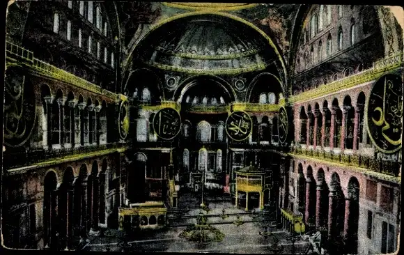 Ak Konstantinopel Istanbul Türkei, Moschee Hagia Sophia, Innenansicht