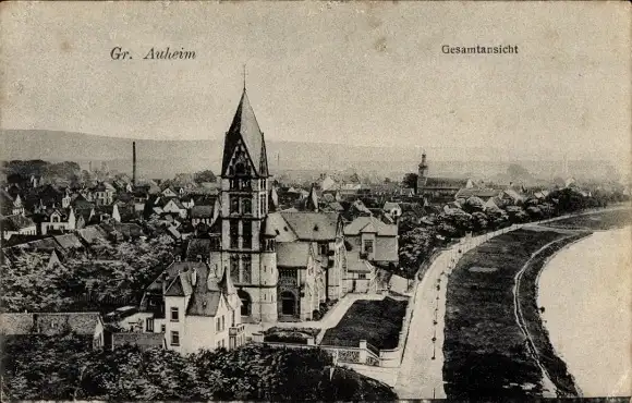 Ak Großauheim Hanau, Gesamtansicht, Kirche
