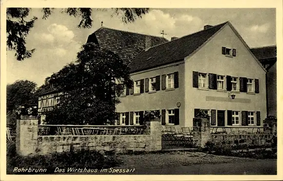 Ak Rohrbrunn Weibersbrunn im Spessart, Wirtshaus
