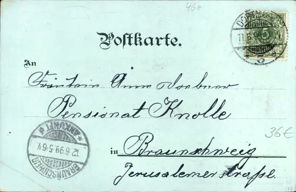 Litho Dortmund im Ruhrgebiet, Fredenbaum, Oberbergamt