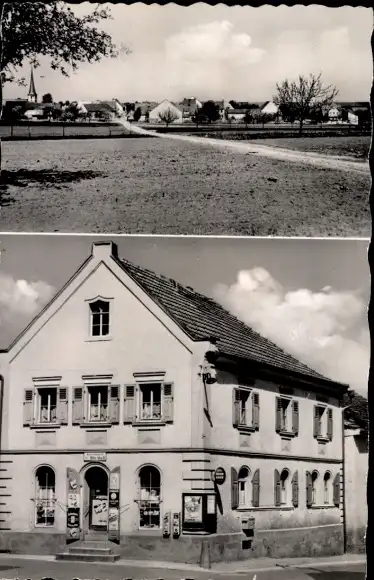 Ak Waigolshausen Unterfranken, Teilansicht, Gasthof