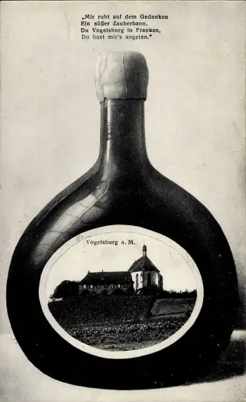 Passepartout Ak Vogelsburg Volkach in Unterfranken, Kirche