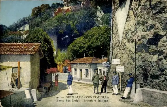 Ak Ventimiglia Grimaldi, Pont Saint Louis, Frontiere Franco Italien