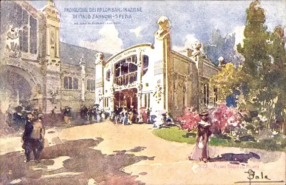 Ak Milano Mailand Lombardia, Esposizione 1906, Padiglione dei Palombari Inazione di Italo Zannoni