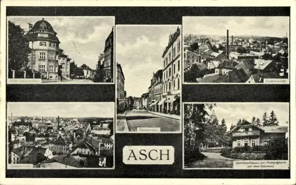 Ak Aš Asch Region Karlsbad, Ortsansichten