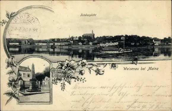 Ak Weisenau Mainz am Rhein, Totalansicht