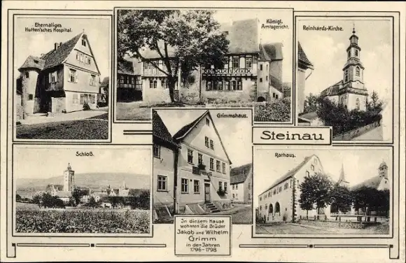 Ak Steinau an der Straße Hessen, Grimm-Haus, Kirche, Amtsgericht, Schloss