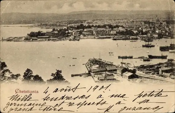 Ak Christiania Oslo Norwegen, Gesamtansicht