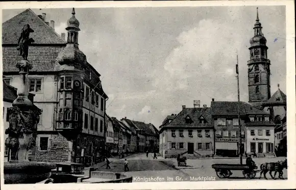 Ak Bad Königshofen im Grabfeld Unterfranken, Marktplatz