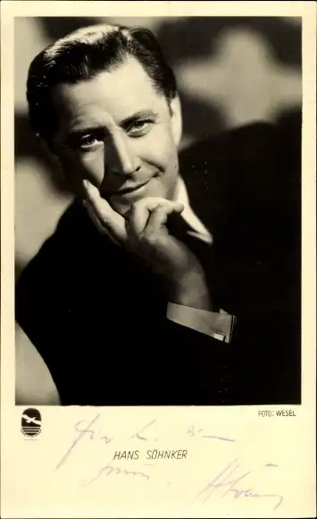 Ak Schauspieler Hans Söhnker, Portrait im Profil, Autogramm