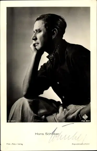 Ak Schauspieler Hans Söhnker, Portrait im Profil, Autogramm