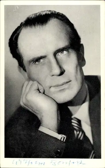 Foto Ak Schauspieler Ernst Wilhelm Borchert, Portrait, Autogramm