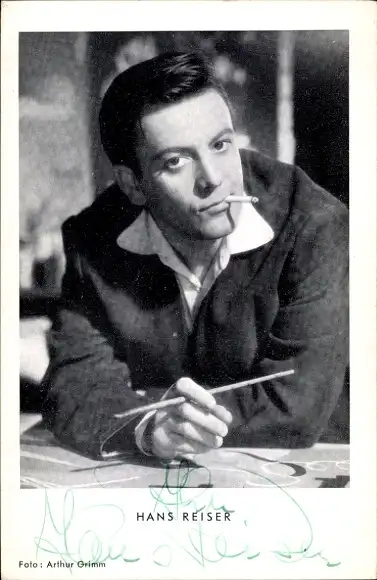 Ak Schauspieler Hans Reiser, Portrait, Autogramm, Zigarette