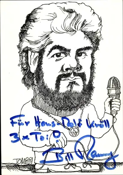 Ak Schauspieler Bill Ramsey, Portrait, Autogramm, Karikatur