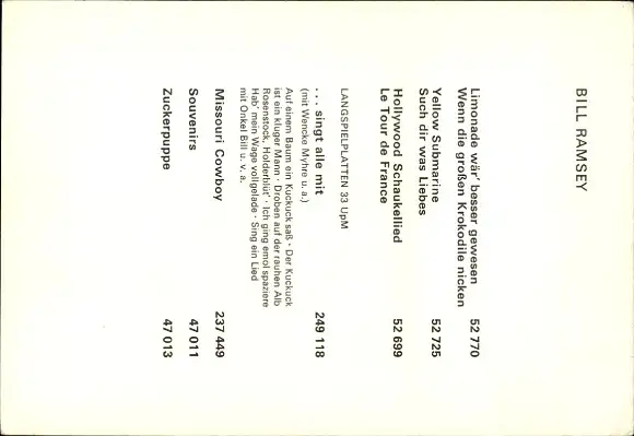 Ak Schauspieler Bill Ramsey, Portrait, Autogramm