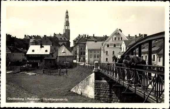 Ak Gryfów Śląski Greiffenberg Schlesien, Hirschbergerstraße