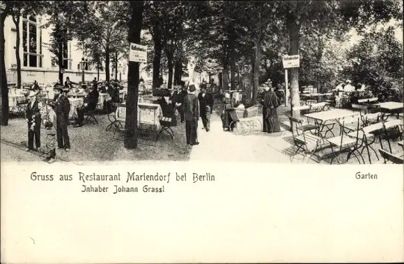 Ak Berlin Tempelhof Mariendorf, Restaurant, Gartenpartie