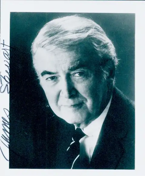 Foto Schauspieler James Stewart, Portrait, Autogramm