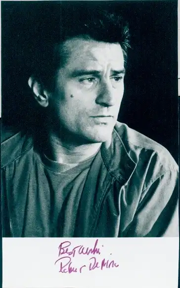 Foto Schauspieler Robert de Niro, Portrait, Autogramm