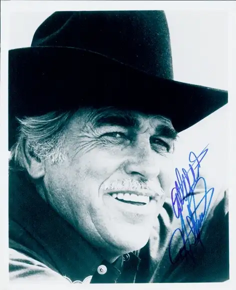 Foto Schauspieler Howard Keel, Portrait, Hut, Autogramm
