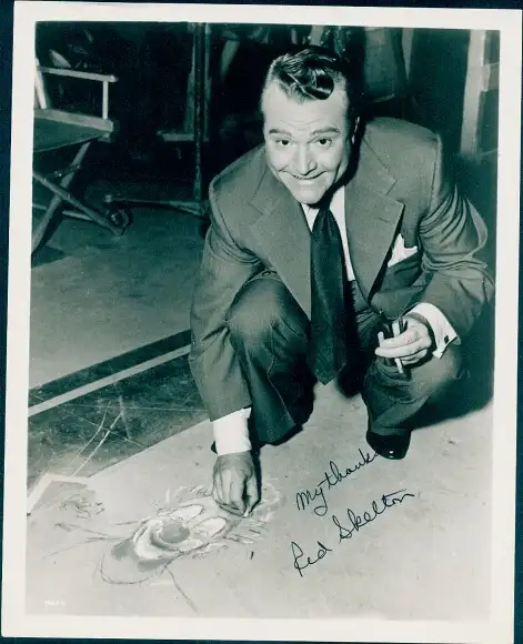 Foto Schauspieler Red Skelton, Portrait, Autogramm