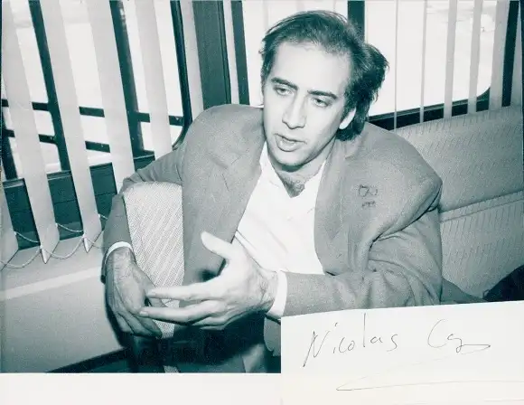 Foto Schauspieler Nicolas Cage, Portrait, Autogramm