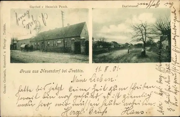 Ak Neuendorf bei Trebbin Wiesenhagen Trebbin in Brandenburg, Gasthof, Dorfstraße