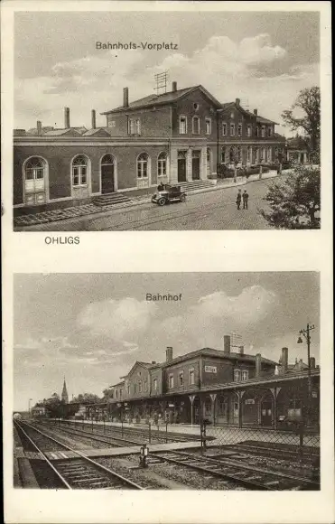 Ak Ohligs Solingen Bergisches Land, Bahnhof, Gleisseite