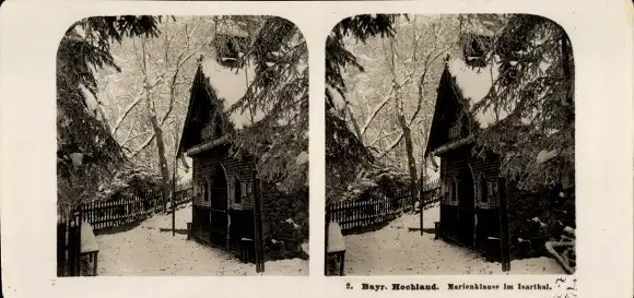 Stereo Foto Bayrisches Hochland, Marienklause im Isartal, München