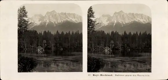 Stereo Foto Grainau in Oberbayern, Badersee, Bayrisches Hochland