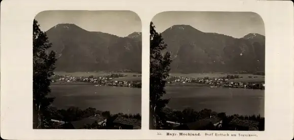 Stereo Foto Rottach Egern im Kreis Miesbach Oberbayern, Panorama, Tegernsee, Bayr. Hochland