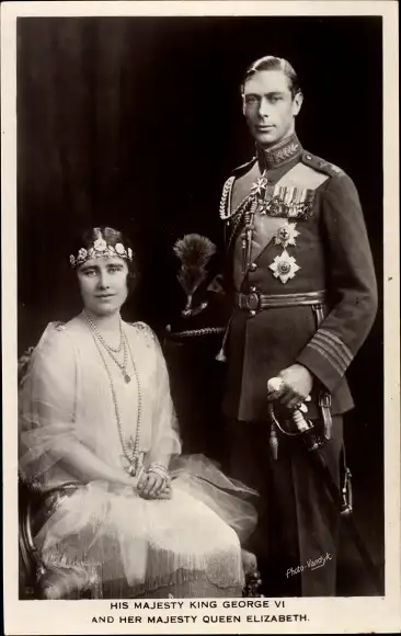 Ak König George VI. von England, Königin Elizabeth
