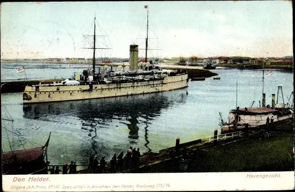 Ak Den Helder Nordholland Niederlande, Niederländisches Kriegsschiff