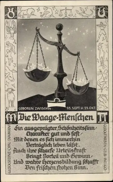 Ak Sternzeichen Waage, Libra, 24. September bis 23. Oktober