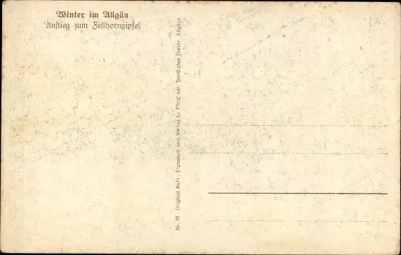 Ak Winter Allgäu, Anstieg zum Fellhorngipfel