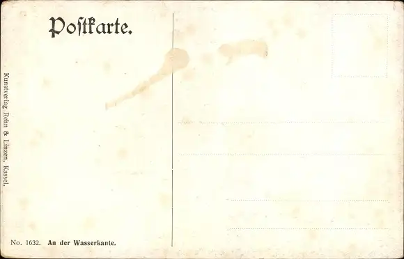 Künstler Ak An der Wasserkante, Segelschiff, Strand