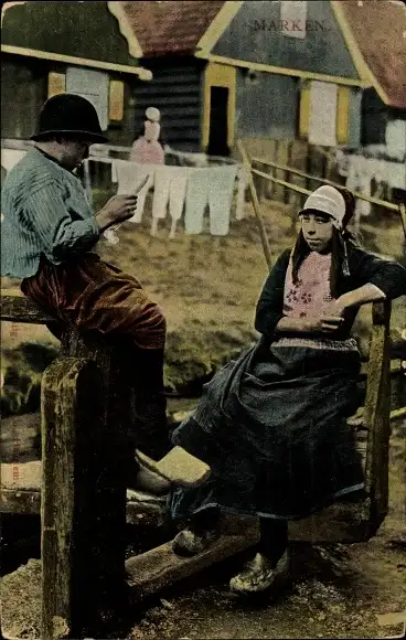 Ak Marken Nordholland Niederlande, Volkstrachten