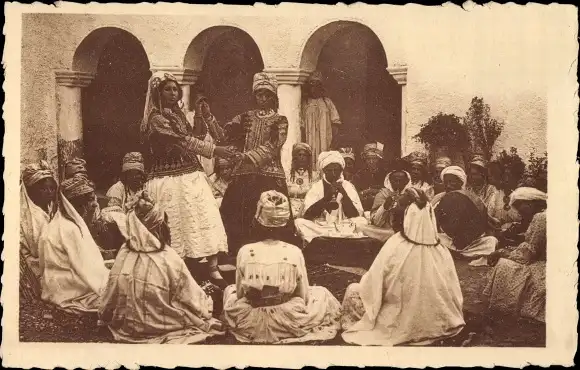 Ak Maghreb, Tanzende Araberinnen, Arabische Tracht