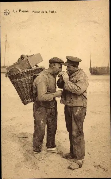 Ak La Panne De Panne Westflandern, Rückkehr der Fischerei