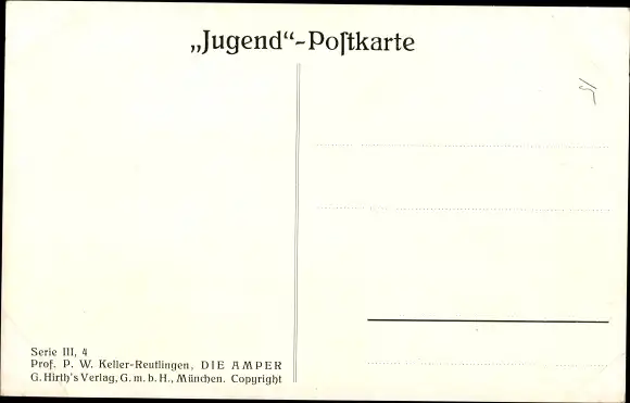 Künstler Ak Keller Reutlingen, P. W., Die Amper, Frauenportrait