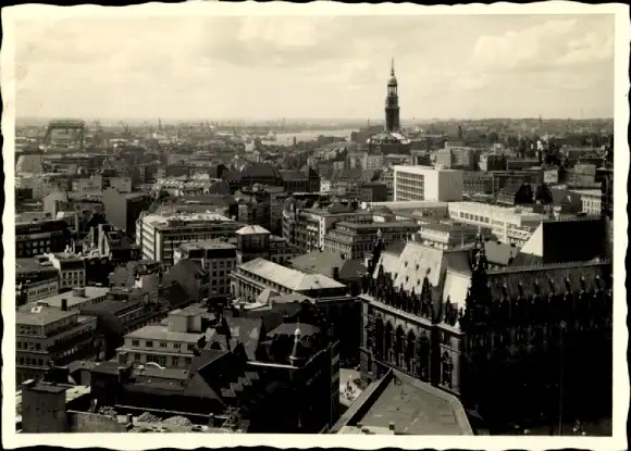 Ak Hamburg Altstadt, Blick von der Petrikirche, Stadtpanorama