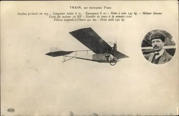 Ak Zivilflugzeug Train, Pilot, Flugionier