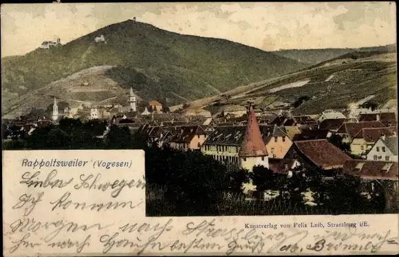 Ak Ribeauvillé Rappoltsweiler Elsass Haut Rhin, Blick über den Ort, Dächer