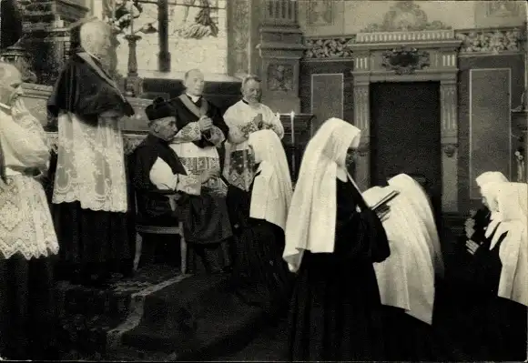 Ak Oberbronn Elsass Bas Rhin, Maison-Mere des Soeurs du Tres-Saint-Sauveur, Ceremonie de Veture