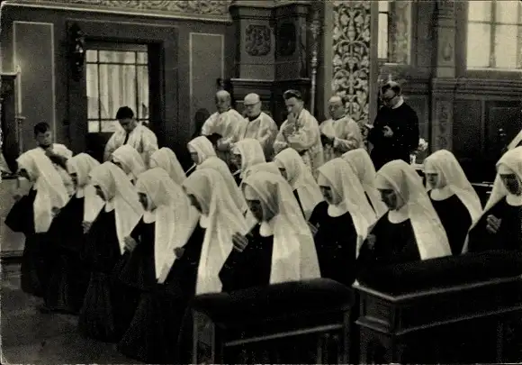 Ak Oberbronn Elsass Bas Rhin, Maison-Mere des Soeurs du Tres-Saint-Sauveur, Ceremonie de Veture