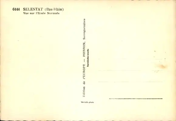 Ak Sélestat Schlettstadt Elsass Bas Rhin, Ecole Normale