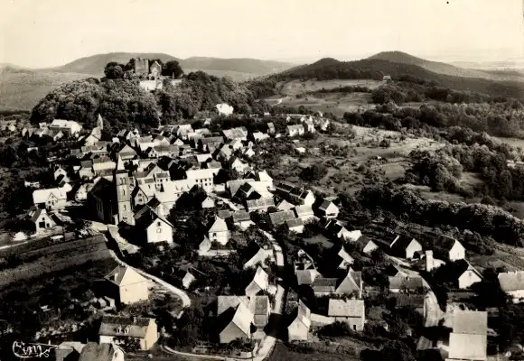 Ak Lichtenberg Elsass Bas Rhin, Fliegeraufnahme